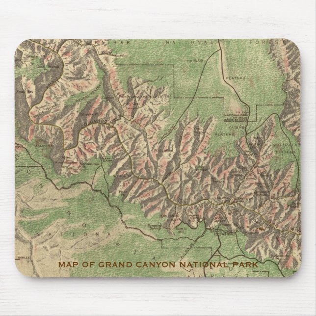 Grand Canyon Map Mouse Pad (Front)