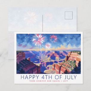 Grand Canyon National Park 4th of July Fireworks Holiday Postcard