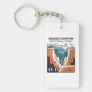 Grand Canyon National Park Abstract Illustration Key Ring