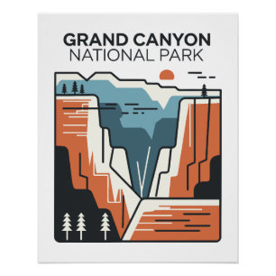 Grand Canyon National Park Abstract Illustration Poster