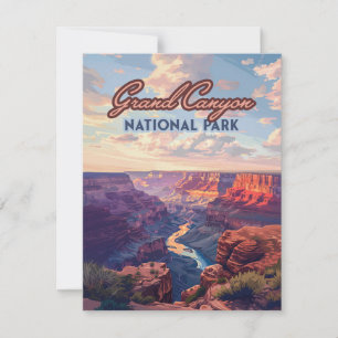Grand Canyon National Park Arizona Retro Card