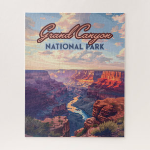 Grand Canyon National Park Arizona Retro Jigsaw Puzzle