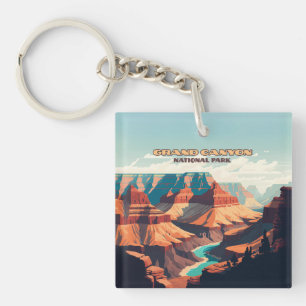 Grand Canyon National Park Arizona Retro Key Ring