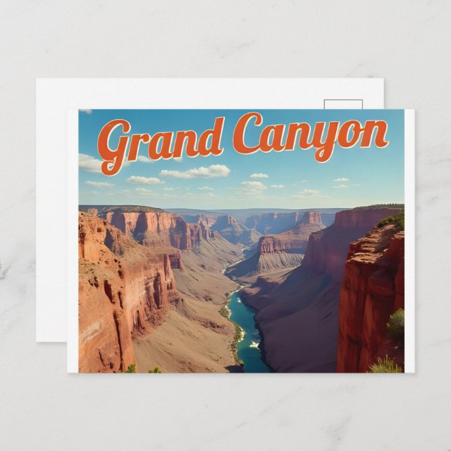 Grand Canyon National Park Arizona Retro Postcard (Front/Back)