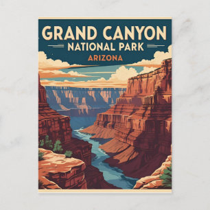 Grand Canyon National Park Arizona Retro Postcard