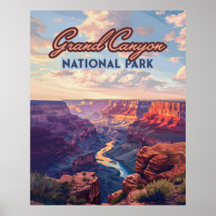 Grand Canyon National Park Arizona Retro Poster