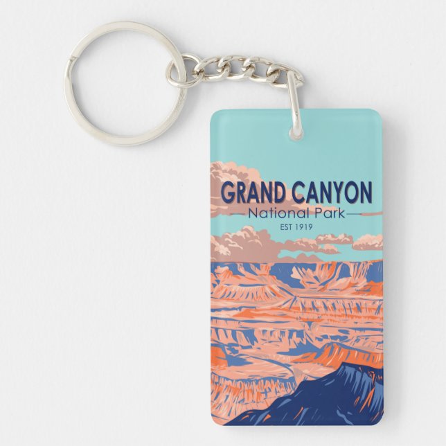  Grand Canyon National Park Arizona Vintage  Key Ring (Front)