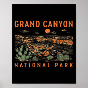 Grand canyon national park arizona vintage nature poster