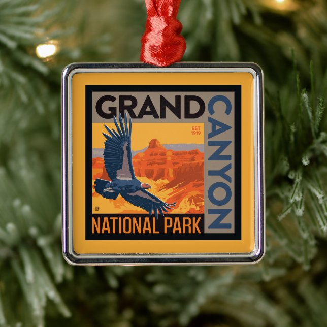Grand Canyon National Park | Condors Metal Ornament (Tree)