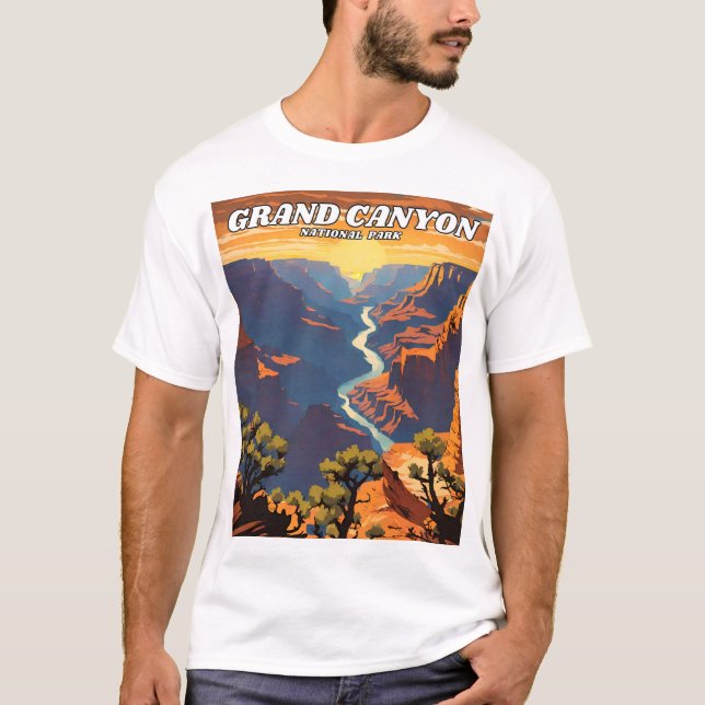 Grand Canyon National Park illustration retro T-Shirt (Front)