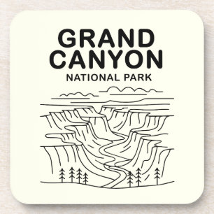 Grand Canyon National Park Line Art Coaster