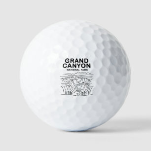 Grand Canyon National Park Line Art  Golf Balls