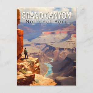 Grand Canyon National Park Oil Painting Art Travel Postcard