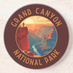 Grand Canyon National Park Retro Distressed Circle Coaster