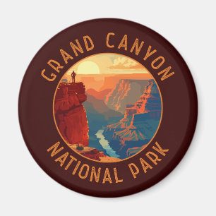 Grand Canyon National Park Retro Distressed Circle Magnet