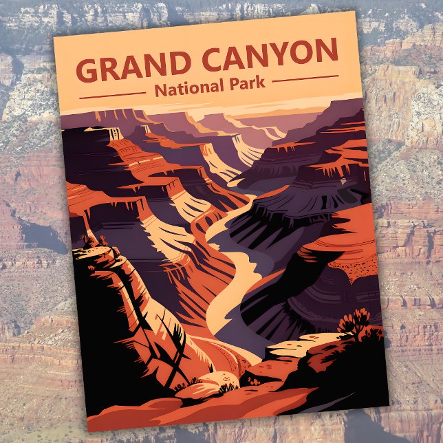 Grand Canyon National Park Retro Travel Arizona Postcard (Grand Canyon National Park Retro Travel Arizona Postcard)
