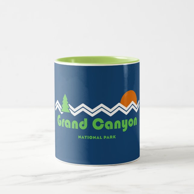 Grand Canyon National Park Retro Two-Tone Coffee Mug (Center)