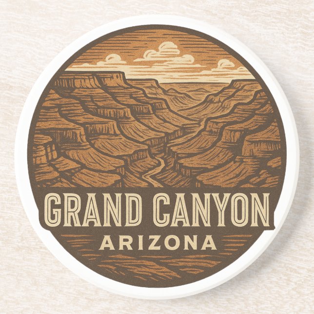 Grand Canyon National Park Round Sandstone Coaster (Front)