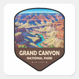 Grand Canyon National Park Shield Square Sticker
