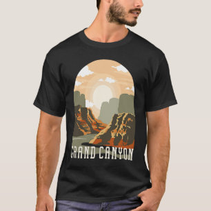 Grand Canyon National Park Skyline Silhouette Outl T-Shirt