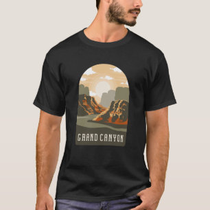 Grand Canyon National Park Skyline Silhouette Outl T-Shirt