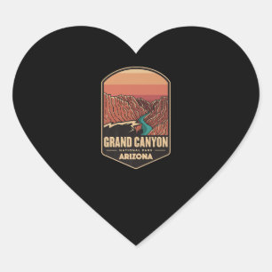 Grand Canyon National Park Travel Hiking Logo Heart Sticker