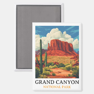 Grand Canyon National Park Vintage Travel Magnet