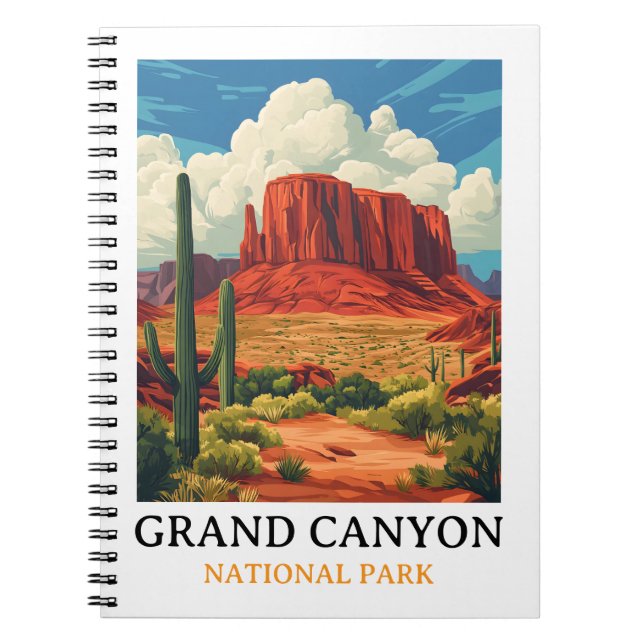 Grand Canyon National Park Vintage Travel Notebook (Front)