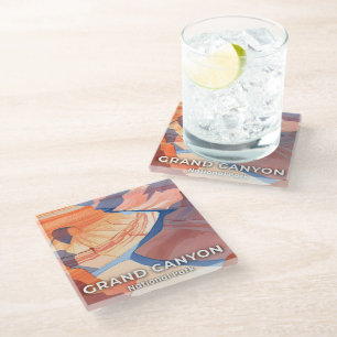 Grand Canyon National Park Watercolor Travel Glass Coaster