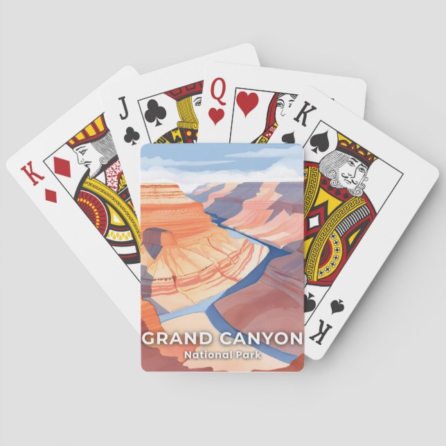 Grand Canyon National Park Watercolor Travel Playing Cards (Back)