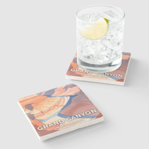 Grand Canyon National Park Watercolor Travel Stone Coaster