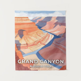 Grand Canyon National Park Watercolor Travel Tapestry