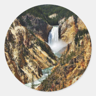 Grand Canyon Of The Yellowstone Park Looking Towar Classic Round Sticker
