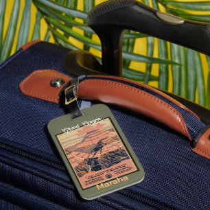 Grand Canyon personalised retro travel poster  Luggage Tag