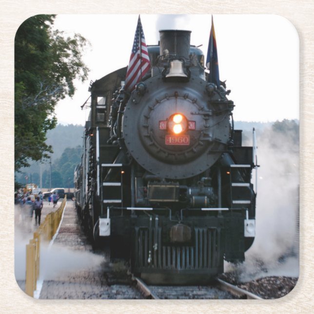 Grand Canyon Railway Square Paper Coaster (Front)