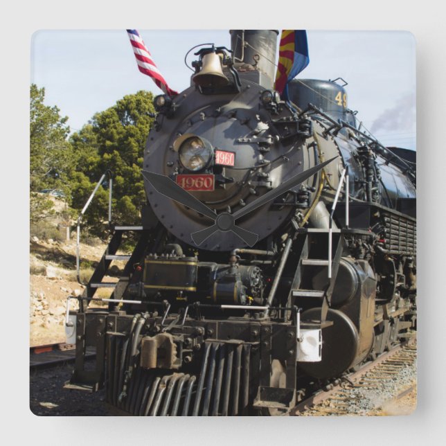 Grand Canyon Railway steam engine 4960 Square Wall Clock (Front)