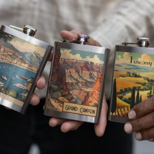 Grand Canyon Retro Travel Design Hip Flask