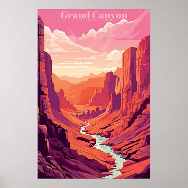 Grand Canyon Retro Vintage Poster (Front)