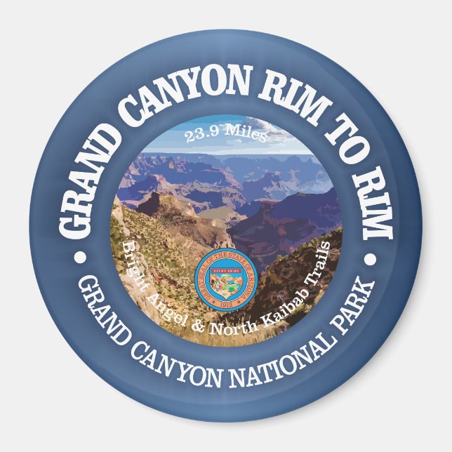 Grand Canyon Rim to Rim (rd) Magnet (Front)