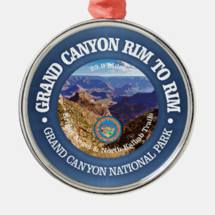 Grand Canyon Rim to Rim (rd) Metal Ornament