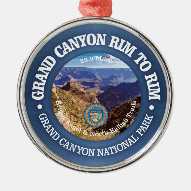 Grand Canyon Rim to Rim (rd) Metal Ornament (Front)