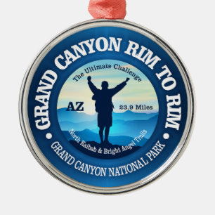 Grand Canyon Rim to Rim (V) Metal Ornament