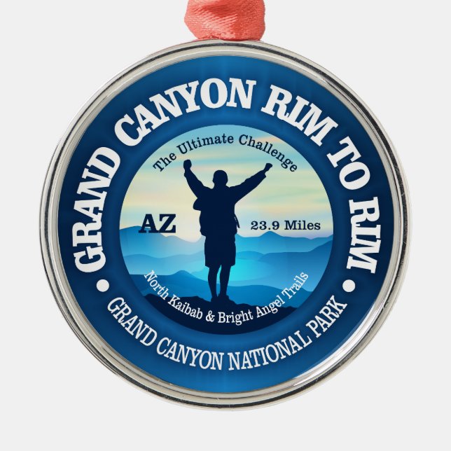 Grand Canyon Rim to Rim (V) Metal Ornament (Front)
