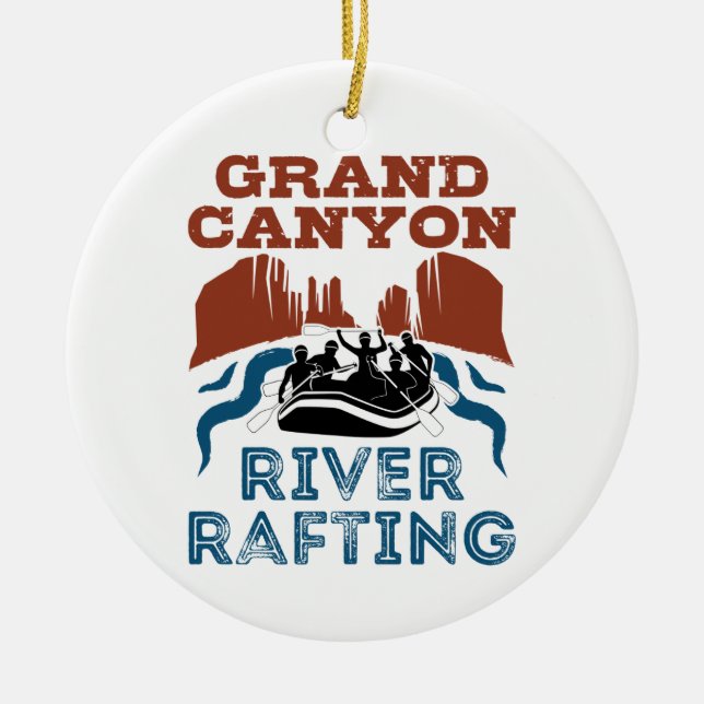 Grand Canyon River Rafting Colorado River Ceramic Ornament (Front)