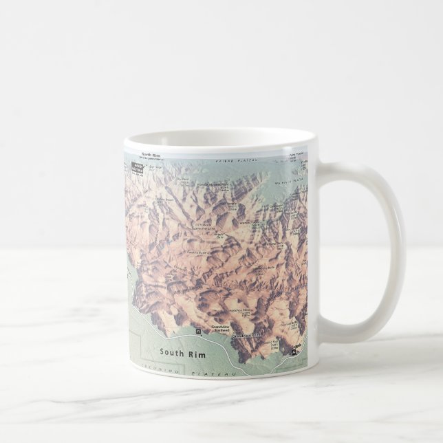 Grand Canyon South Rim map mug (Right)