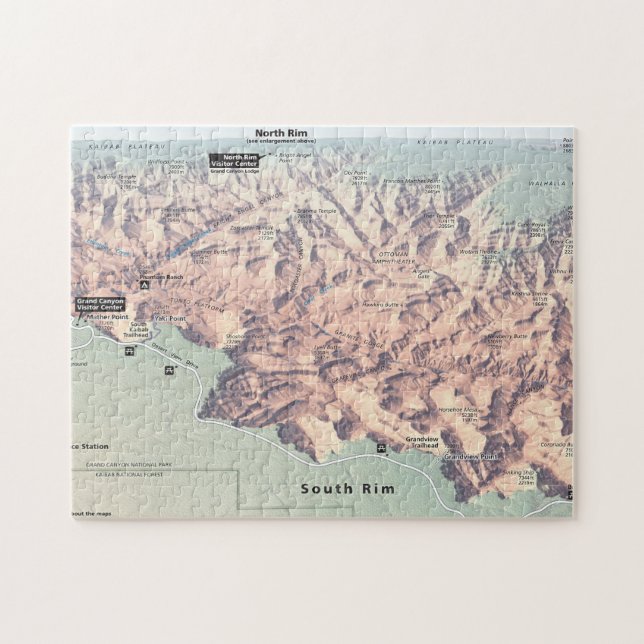 Grand Canyon South Rim map puzzle (Horizontal)