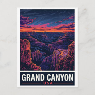 Grand Canyon Sunset Night Sky Postcard