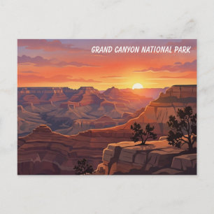 Grand Canyon Sunset Travel Postcard