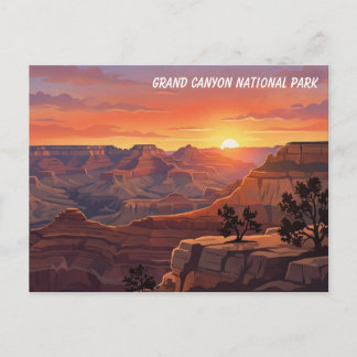 Grand Canyon Sunset Travel Postcard
