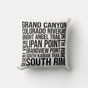 Grand Canyon Typography - Arizona Word Art Cushion